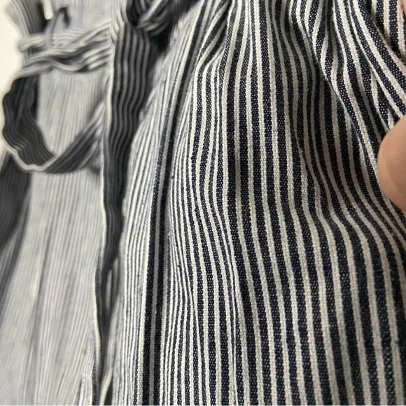 Tie Waist Striped Shorts High Waist Casual Trouser Shorts Size Medium - Picture 7 of 16